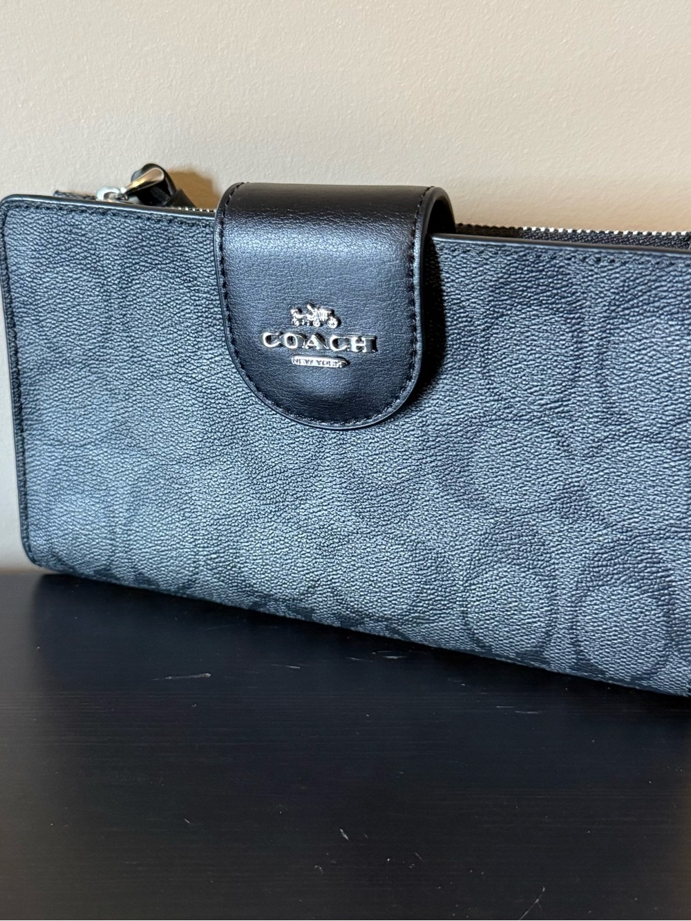 Coach Black Signature Continental Wallet